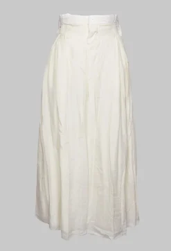 Long Washed Silk Skirt in Ivory