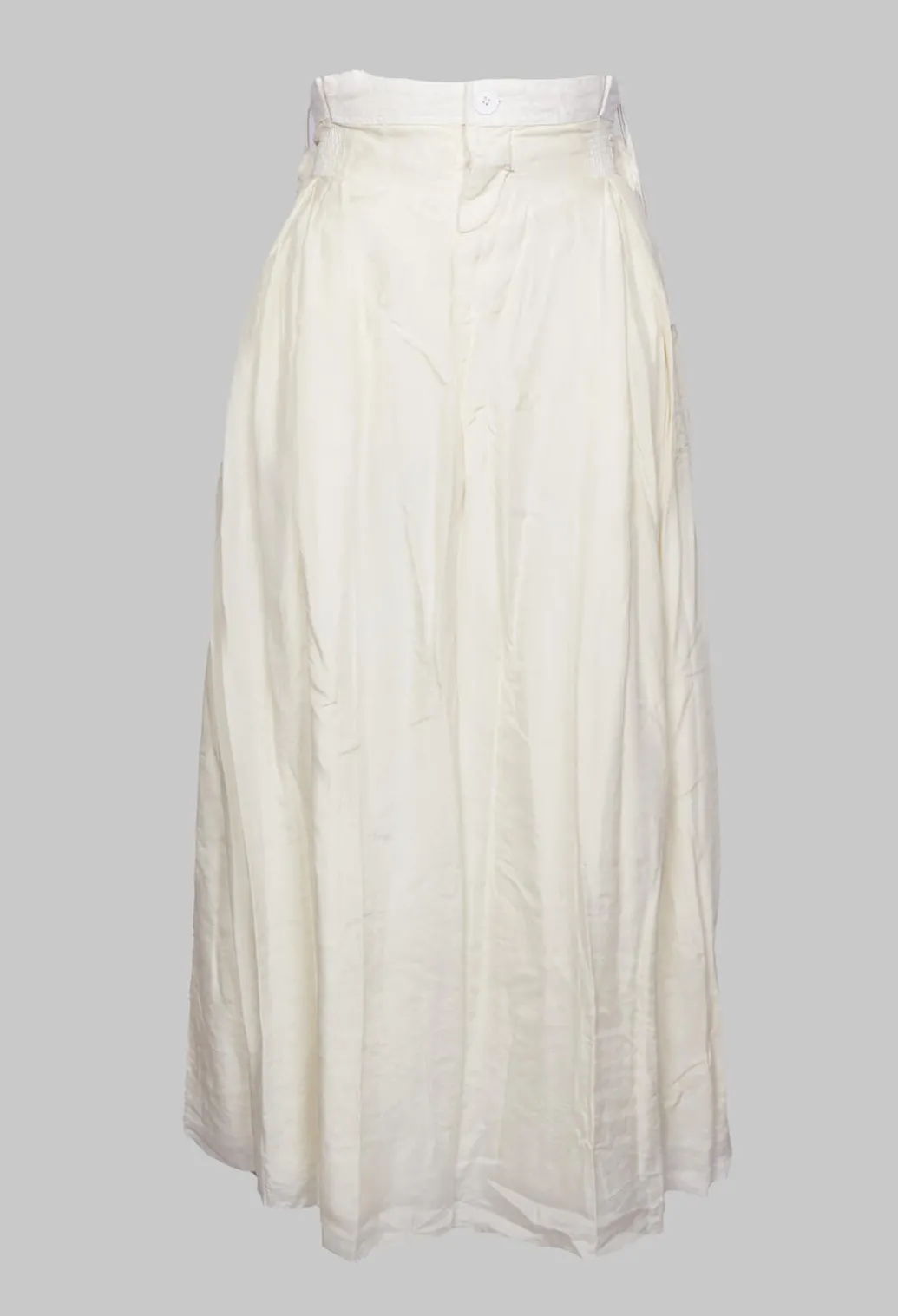Long Washed Silk Skirt in Ivory
