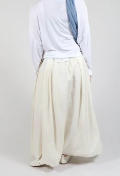 Long Washed Silk Skirt in Ivory