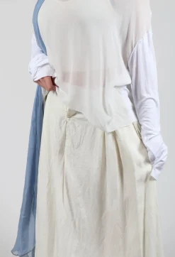 Long Washed Silk Skirt in Ivory