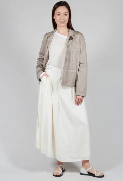 Long Washed Silk Skirt in Ivory