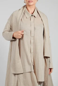 Longline Cardigan in Beige