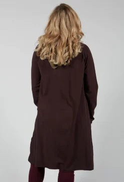 Longline Cardigan in Dark Brown