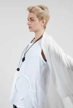 Longline Cardigan in White