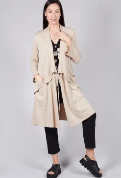 Longline Cardigan with Pockets in Sand