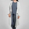 Longline Cardigan with Pockets in Silver