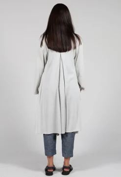 Longline Cardigan with Pockets in Silver