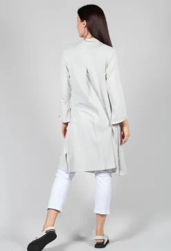Longline Cardigan with Pockets in Silver