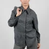 Longline Check Shirt in Scozz Nero