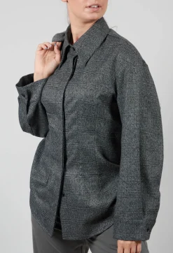 Longline Check Shirt in Scozz Nero