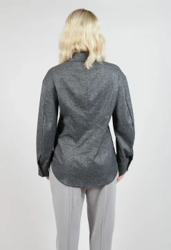 Longline Check Shirt in Scozz Nero