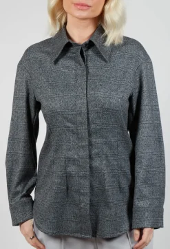 Longline Check Shirt in Scozz Nero
