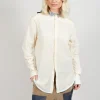 Longline Cotton Shirt in Cream