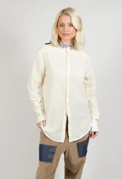 Longline Cotton Shirt in Cream