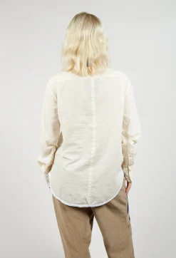 Longline Cotton Shirt in Cream