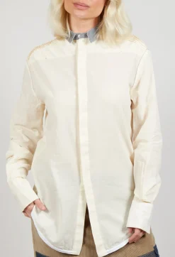 Longline Cotton Shirt in Cream