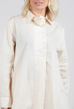 Longline Cotton Tunic in Cream