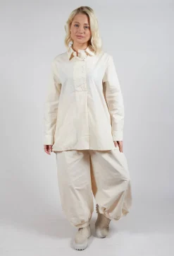 Longline Cotton Tunic in Cream