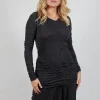 Longline Crinkle Top in Slate