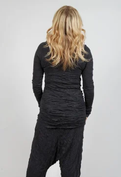 Longline Crinkle Top in Slate