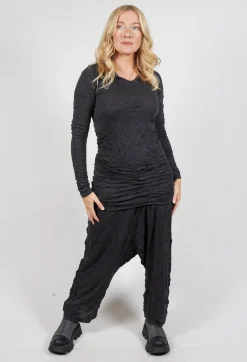 Longline Crinkle Top in Slate