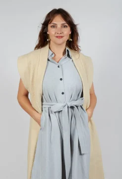 Longline Gilet in Buttermilk