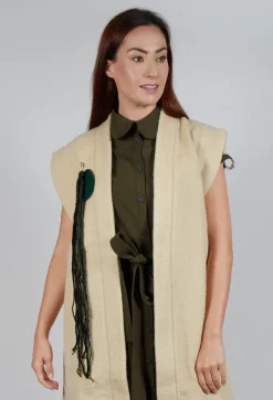 Longline Gilet in Buttermilk