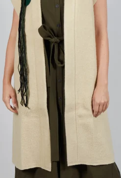 Longline Gilet in Buttermilk