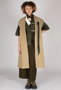 Longline Gilet in Camel