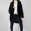 Longline Hand Knitted Cardigan in Black