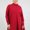 Longline Jersey Top in Red