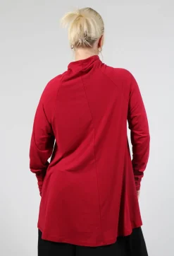 Longline Jersey Top in Red
