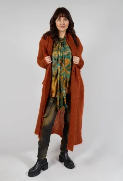 Longline Knitted Cardigan in Tumeric