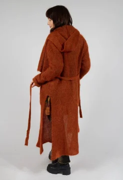 Longline Knitted Cardigan in Tumeric