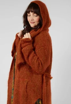 Longline Knitted Cardigan in Tumeric