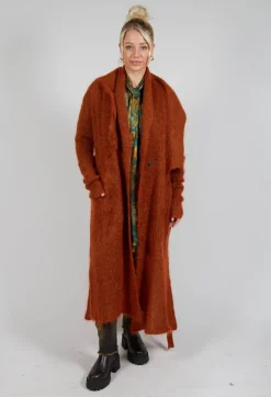 Longline Knitted Cardigan in Tumeric