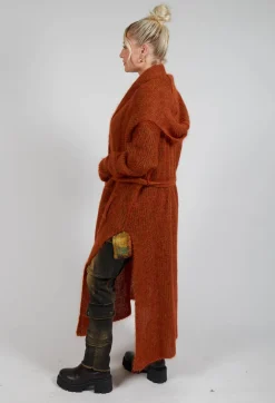 Longline Knitted Cardigan in Tumeric