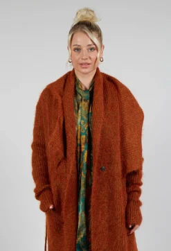 Longline Knitted Cardigan in Tumeric