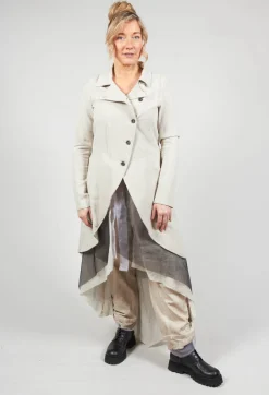 Longline Layered Jacket in Ecru