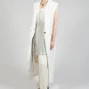 Longline Linen Waistcoat in White