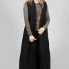 Longline Linen Waistcoat in Black