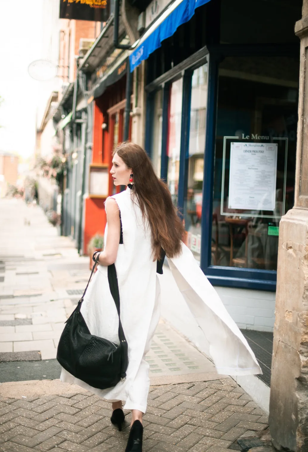 Longline Linen Waistcoat in White