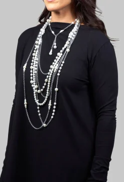 Longline Necklace with Multiple Chains
