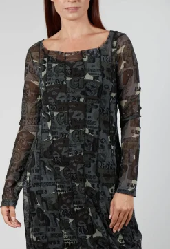 Longline Netted Top in Multicolour
