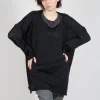 Longline Relaxed Knit in Black Sparkle