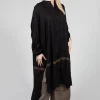 Longline Shirt Dress in Black