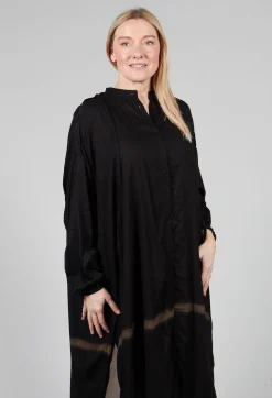 Longline Shirt Dress in Black