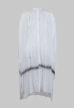 Longline Shirt Dress in White