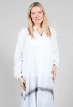 Longline Shirt Dress in White