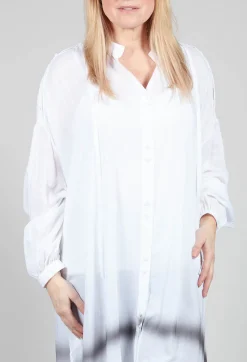 Longline Shirt Dress in White